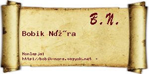 Bobik Nóra névjegykártya